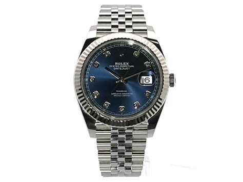 depperich rolex datejust 41 edelstahl weißgold oyster blau|Rolex Datejust 41 Edelstahl Weißgold 126334 Weiß Oyster.